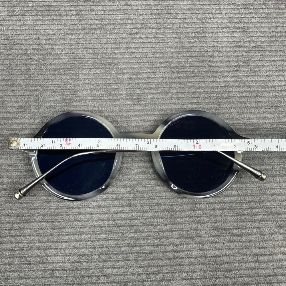 PAEO Los Angeles Mulholland 90 Round Sunglasses Y2K  Blue Silver Handcrafted 47